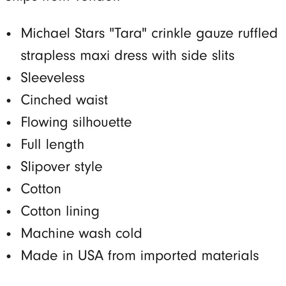 MICHAEL STARS NWOT TARA GAUZE MAXI DRESS - Picture 6 of 6